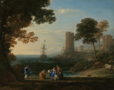 Kustzicht met de Ontvoering van Europa door Claude Lorrain